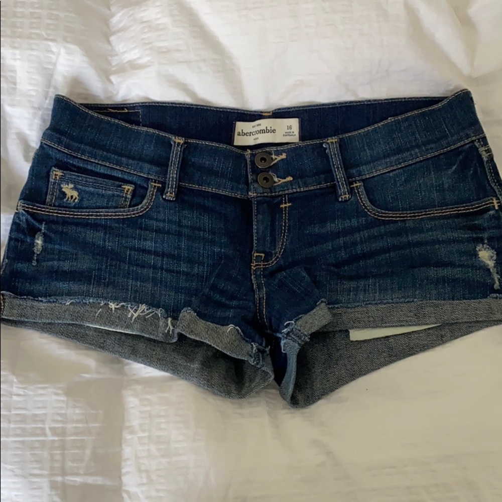 Abercrombie kids dark wash shorts